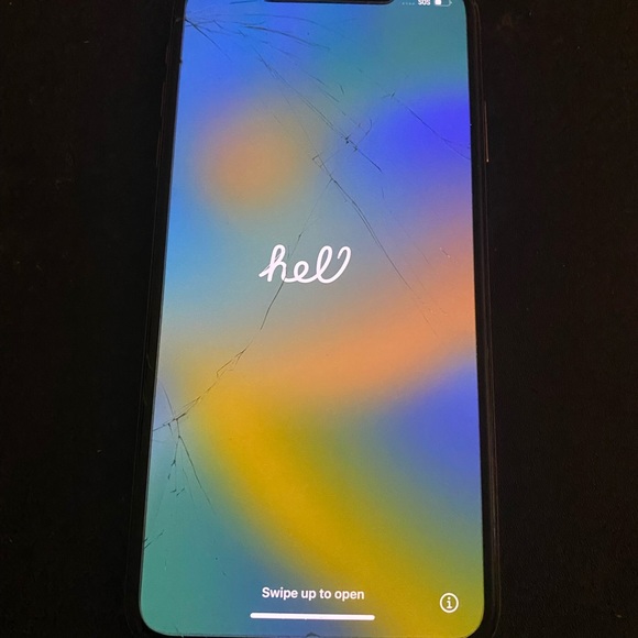 iPhone XS Max unlocked for any company. Has slightly cracked screen but works.